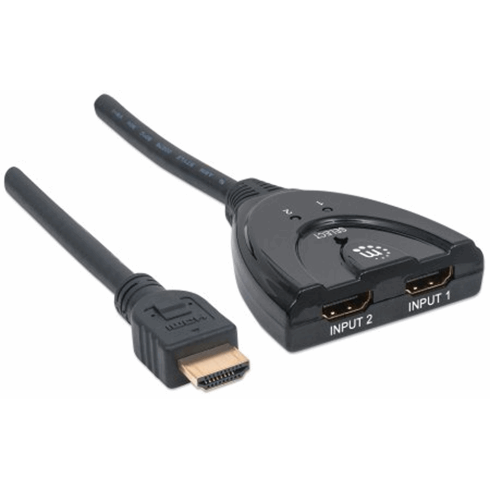 1080p 2-Port HDMI Switch Black, 81 (L) x 65 (W) x 16 (H) [mm]