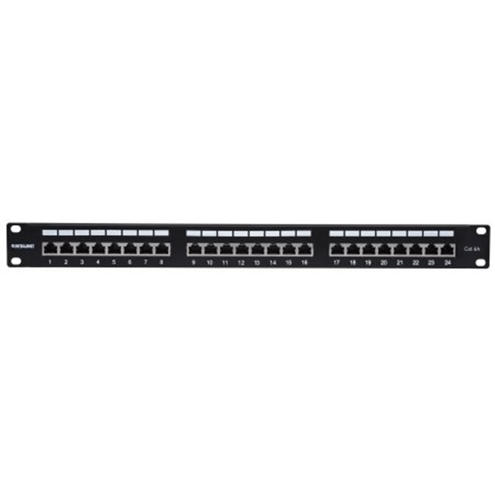Cat6a Shielded Patch Panel Black