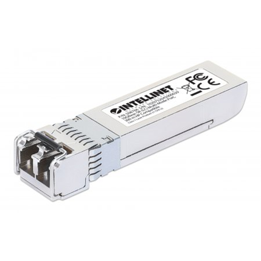10 Gigabit Fiber SFP+ Optical Transceiver Module, 10GBase-SR (LC) Multi-Mode Port, 300 m (984 ft.), HPE-compatible, Silver