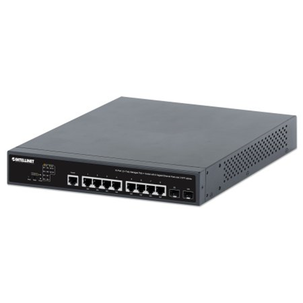 10-Port L2+ Fully Managed PoE++ Switch with 8 Gigabit Ethernet Ports and 2 SFP Uplinks