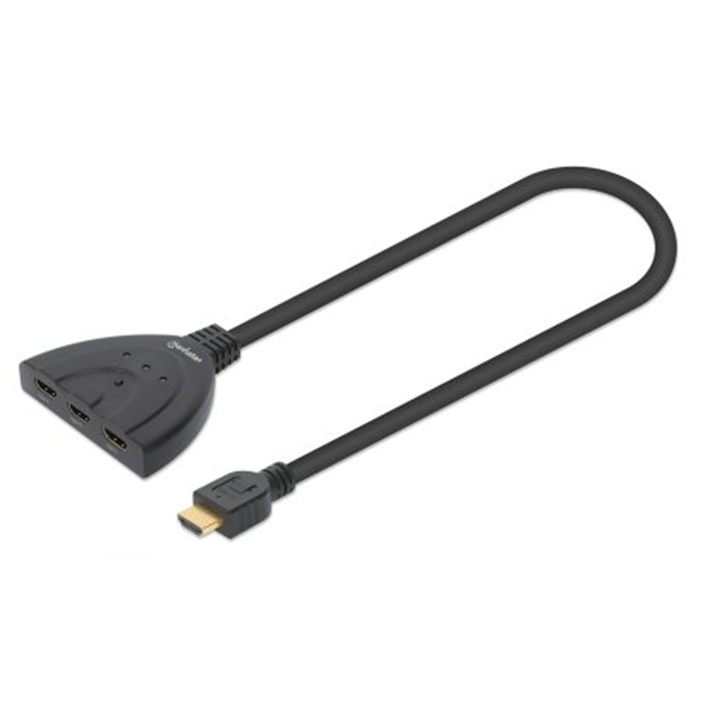 1080p 3-Port HDMI Switch Black, 82 (L) x 61 (W) x 15 (H) [mm]