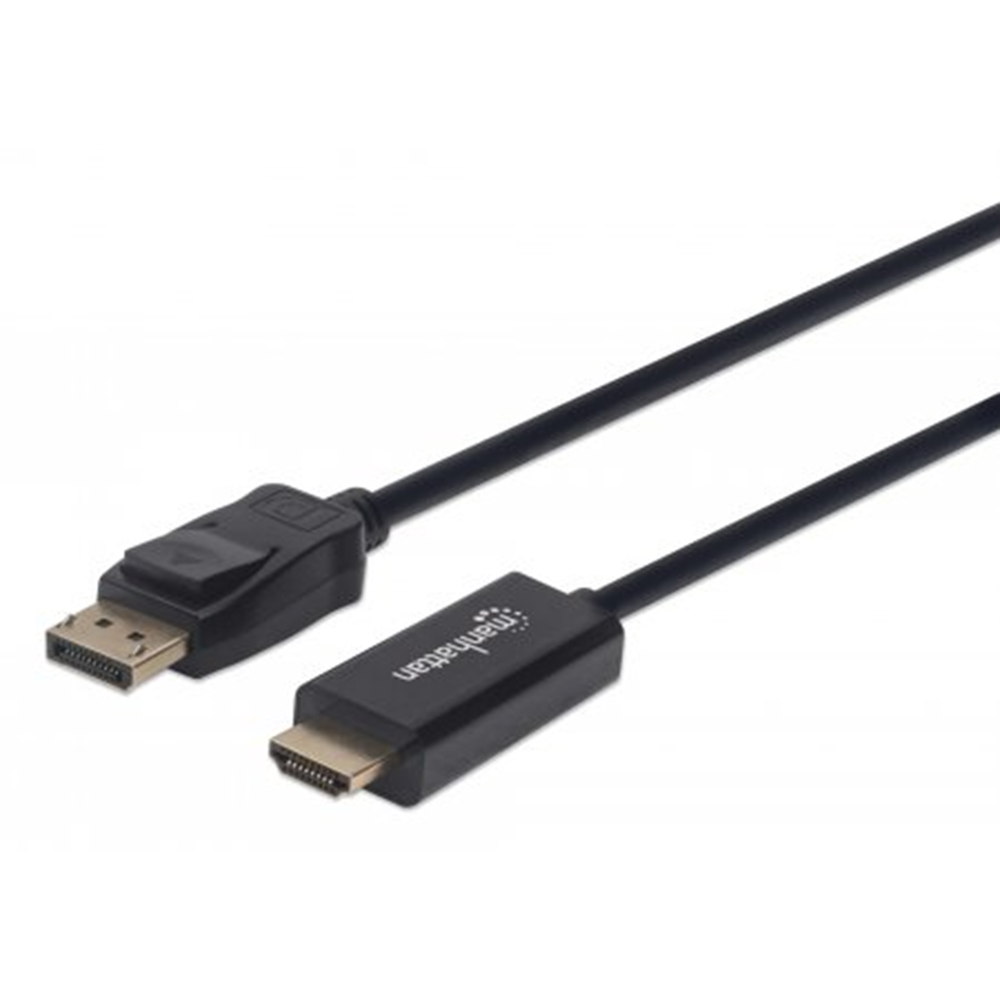 1080p DisplayPort to HDMI Cable Black, 1000 (L) x 20 (W) x 10 (H) [mm]