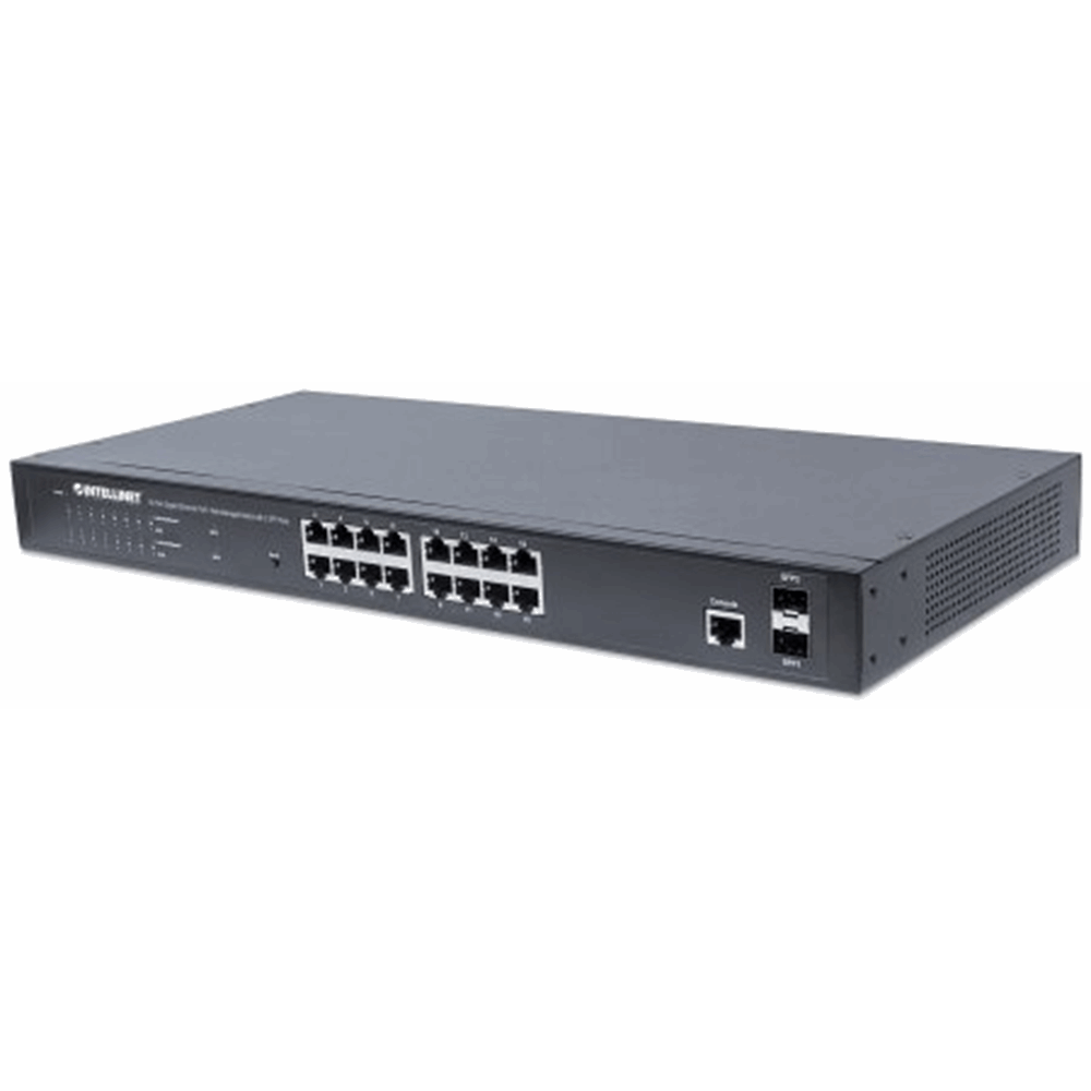 16-Port Gigabit Ethernet PoE+ Web-Managed Switch with 2 SFP Ports, IEEE 802.3at/af Power over Ethernet (PoE+/PoE) Compliant, 374 W, Self-Healing Netwo