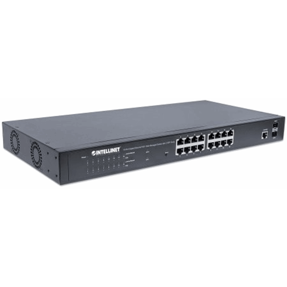 16-Port Gigabit Ethernet PoE+ Web-Managed Switch with 2 SFP Ports, IEEE 802.3at/af Power over Ethernet (PoE+/PoE) Compliant, 374 W, Self-Healing Netwo