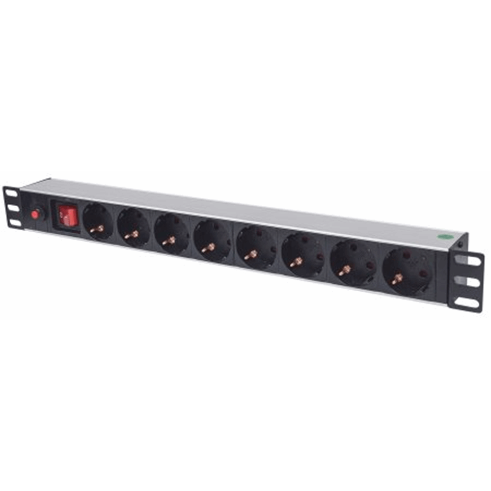 19" 1U Rackmount 8-Output Power Distribution Unit (PDU) Black, 482.6 (L) x 44.4 (W) x 44.4 (H) [mm]
