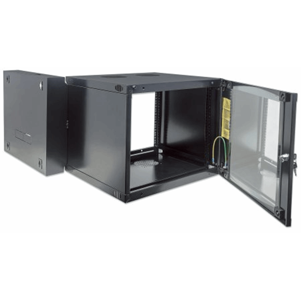 19" Double Section Wallmount Cabinet  Black, 600 (D) x 540 (W) x 593 (H) [mm]