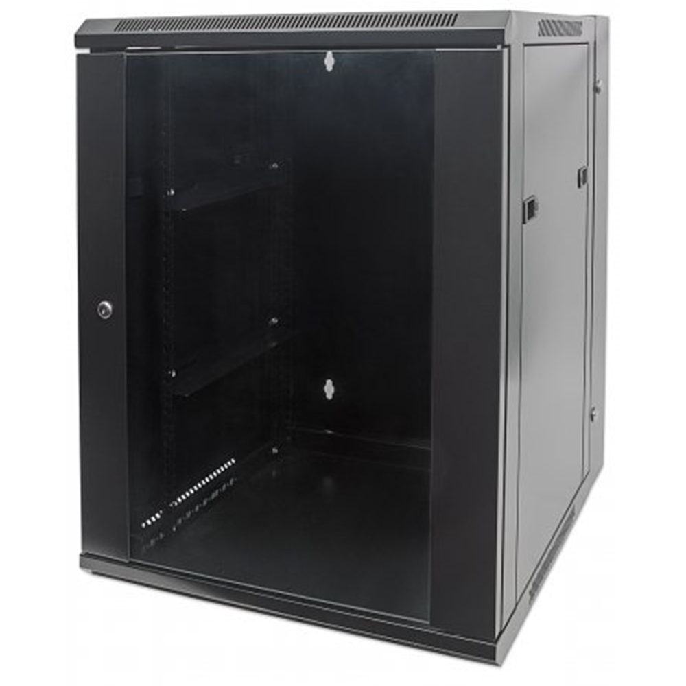 19" Double Section Wallmount Cabinet Black RAL9005