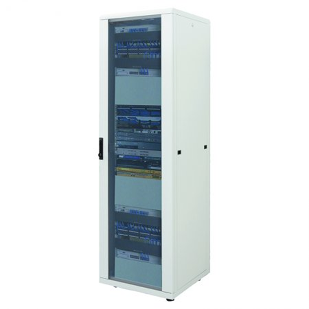 19" Network Cabinet, 42U, IP20-rated housing, Assembled, Gray