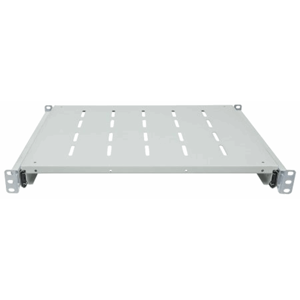 19" Sliding Shelf, 1U, For Cabinet Depths of 800 to 1000 mm, Shelf Depth 550 mm, Gray
