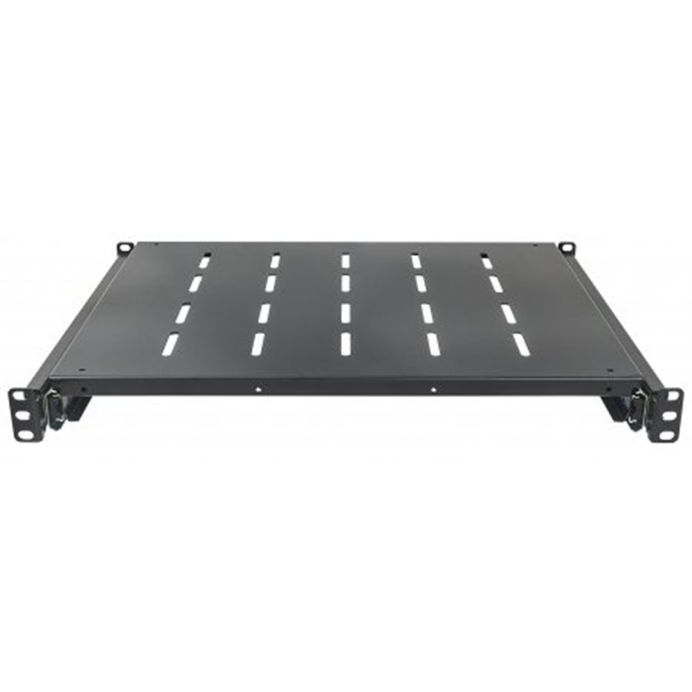 19" Sliding Shelf, 1U, For Cabinet Depths of 800 to 1000 mm, Shelf Depth 550 mm, Black
