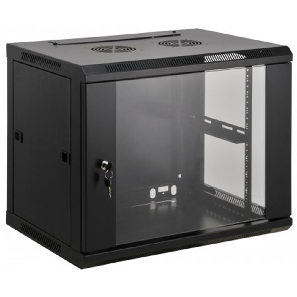19" Wallmount Cabinet Black RAL9005, 370 x 600 x 450 (mm)