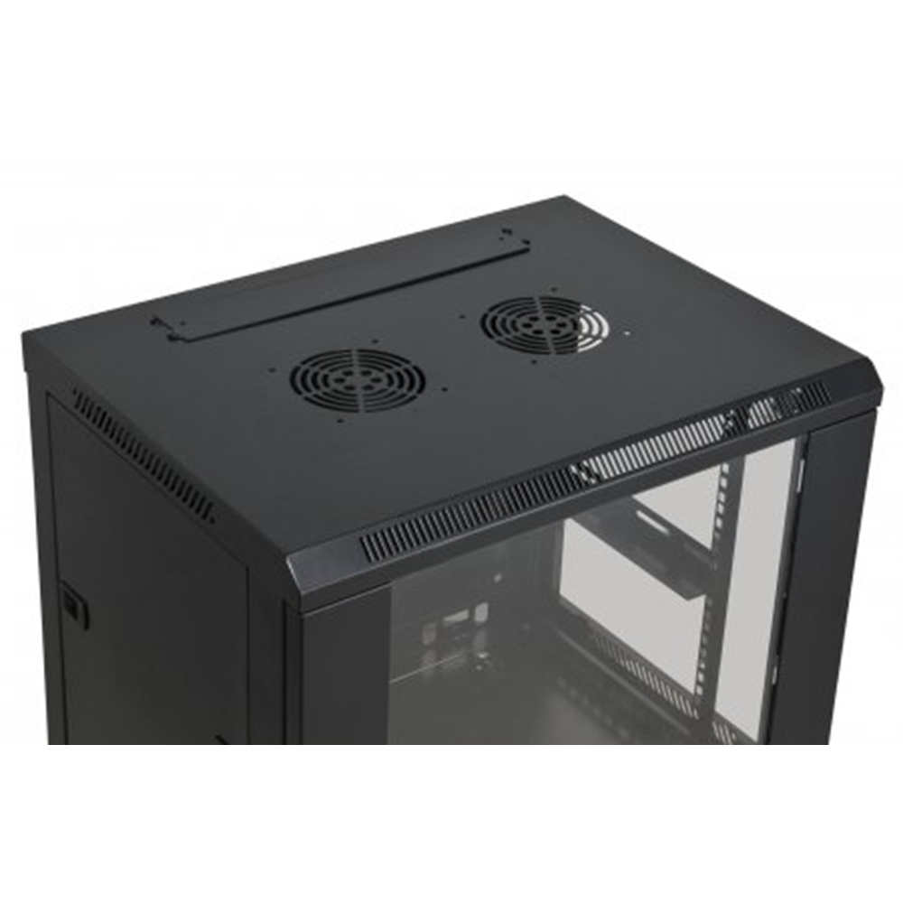 19" Wallmount Cabinet Black RAL9005, 370 x 600 x 450 (mm)