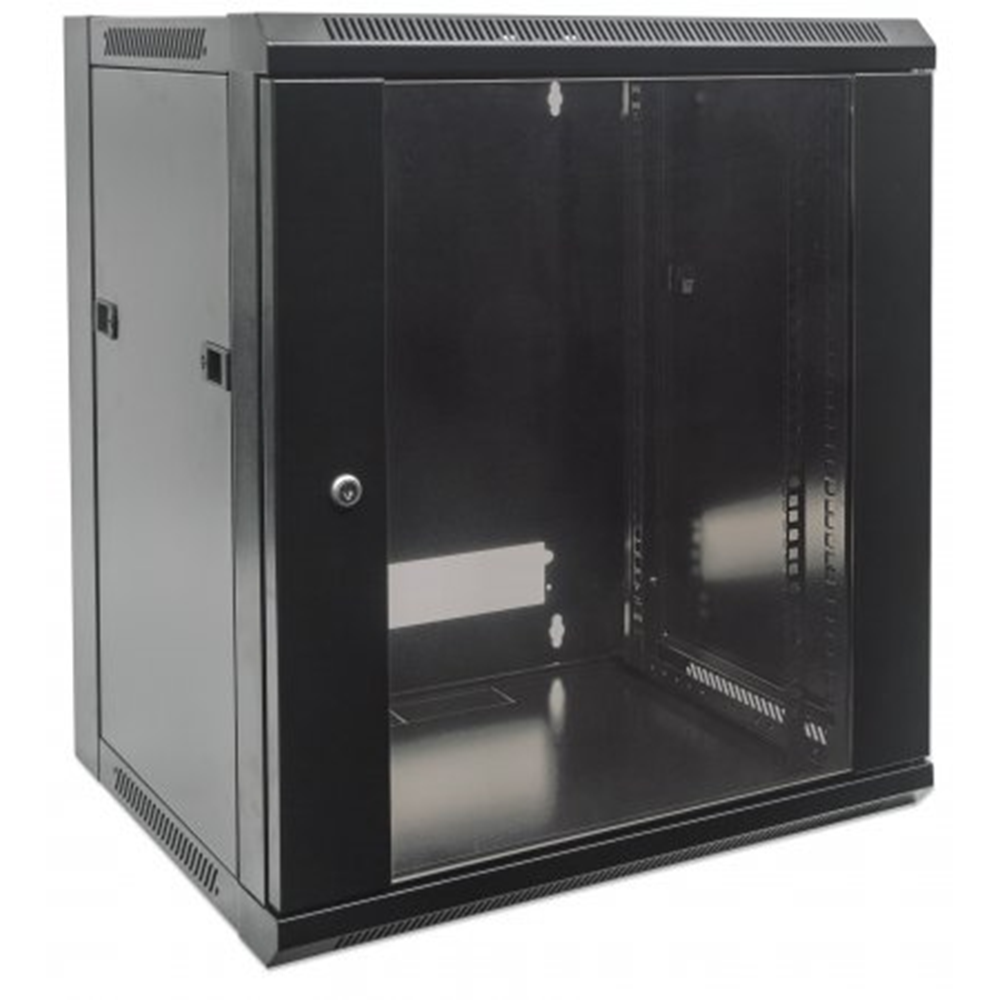 19" Wallmount Cabinet Black RAL9005, 635 x 570 x 600 (mm)