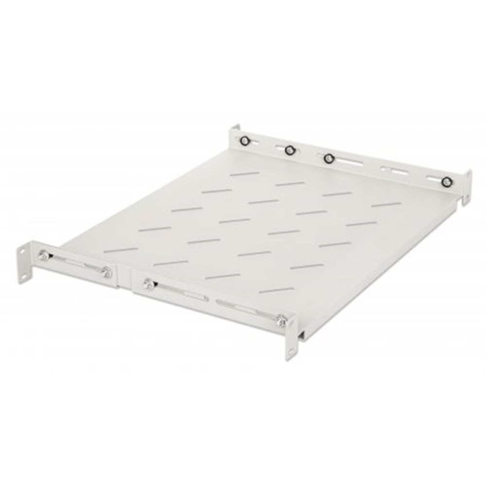 19" Shelf with Variable Rails for Fixed Mounting Gray RAL7035, 350 (L) x 483 (W) x 15 (H) [mm]