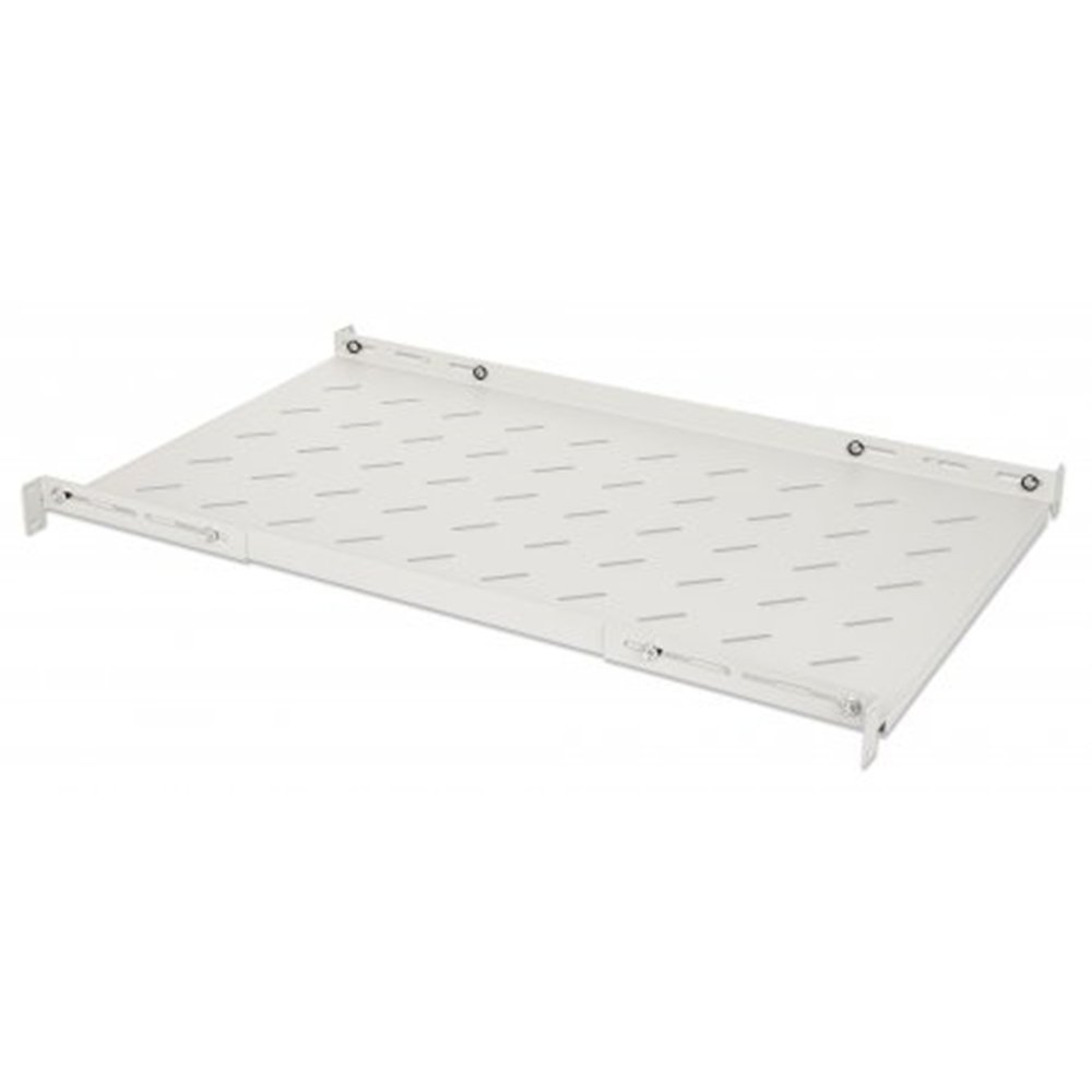 19" Shelf with Variable Rails for Fixed Mounting Gray RAL7035, 750 (L) x 483 (W) x 15 (H) [mm]