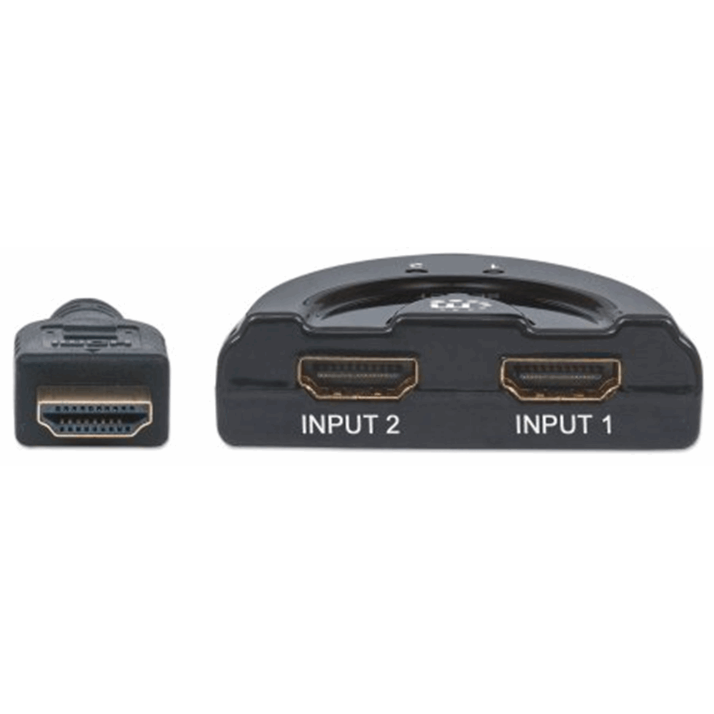 1080p 2-Port HDMI Switch Black, 60 (L) x 55.5 (W) x 17.5 (H) [mm]