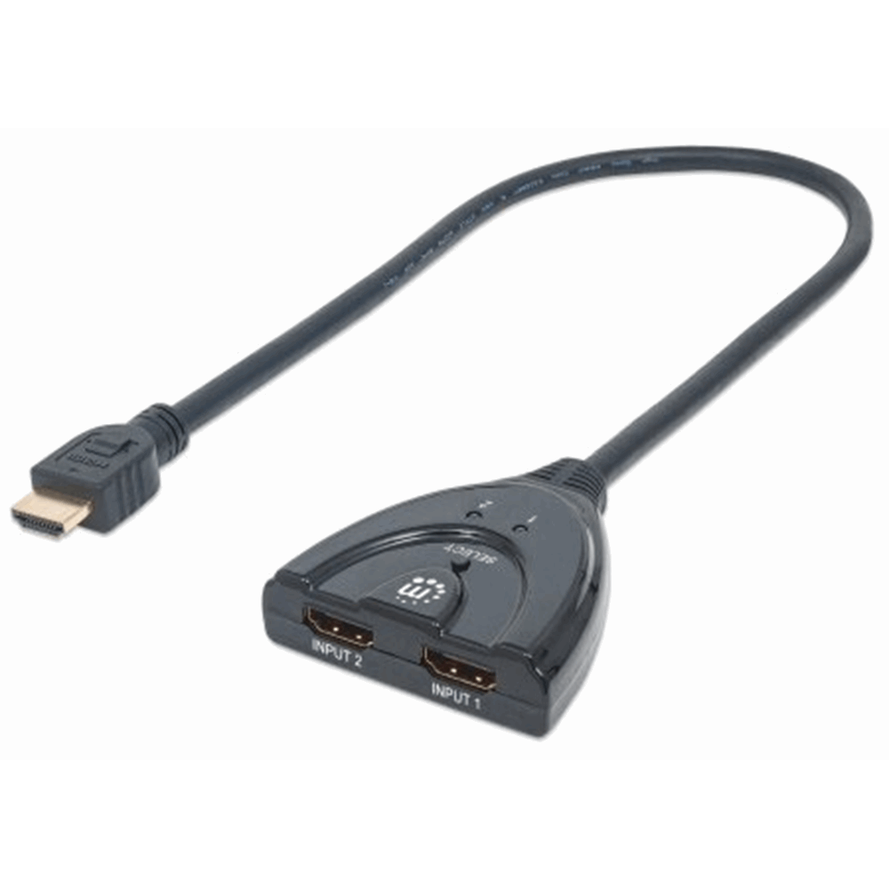 1080p 2-Port HDMI Switch Black, 69 (L) x 60 (W) x 17 (H) [mm]