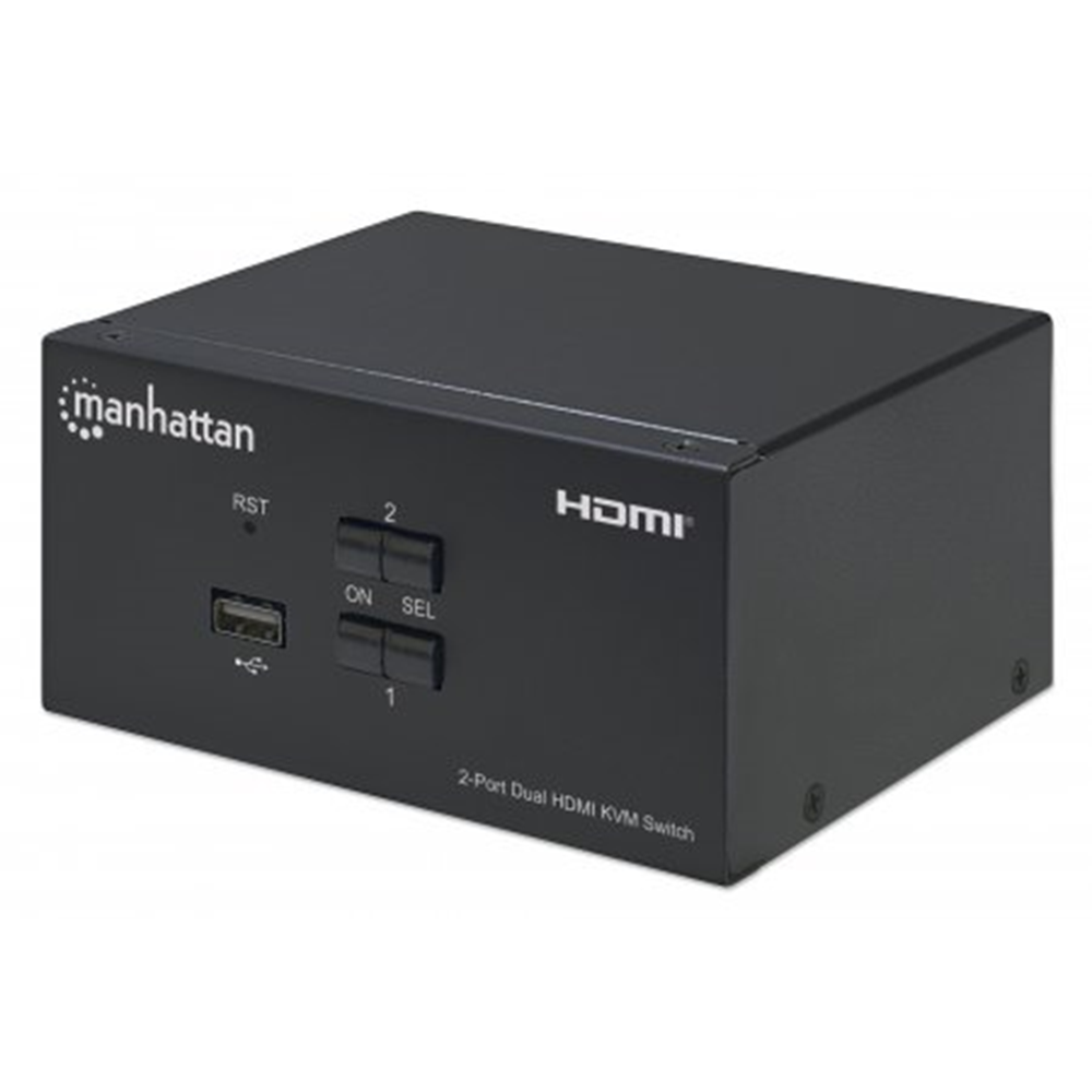 2-Port Dual-Monitor HDMI KVM Switch