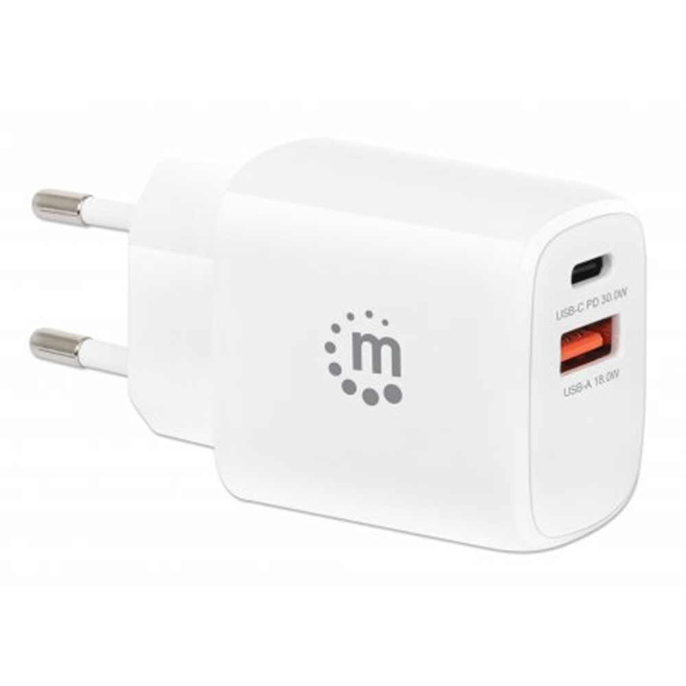 2-Port USB Power Delivery Mini Wall Charger - 30 W
