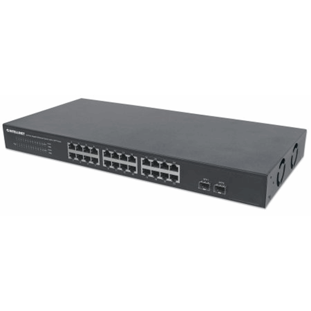24-Port Gigabit Ethernet Switch with 2 SFP Ports Black, 208 (L) x 440 (W) x 44 (H) [mm]