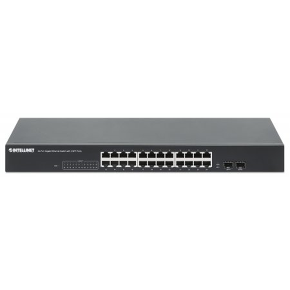 24-Port Gigabit Ethernet Switch with 2 SFP Ports Black, 130 (L) x 440 (W) x 44 (H) [mm]