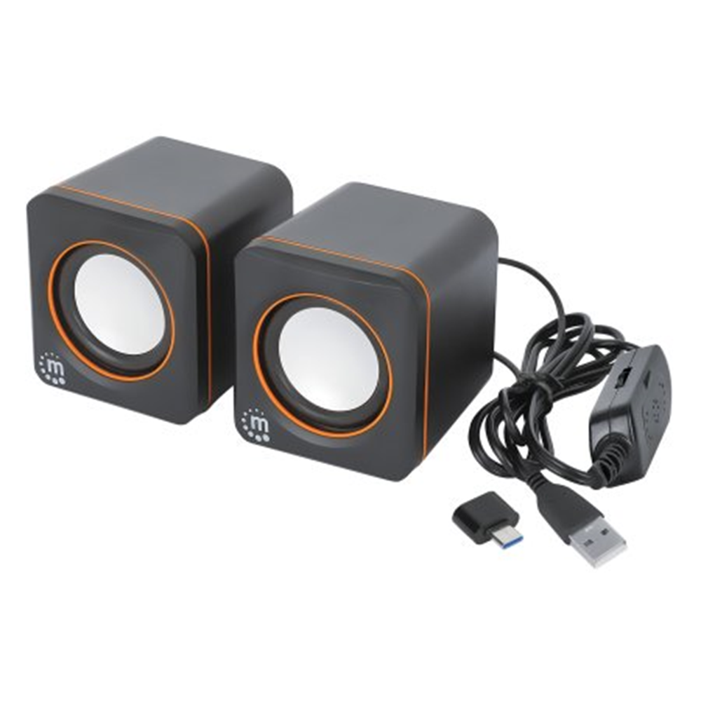 2600 Series Stereo Computer Speakers Black/Orange