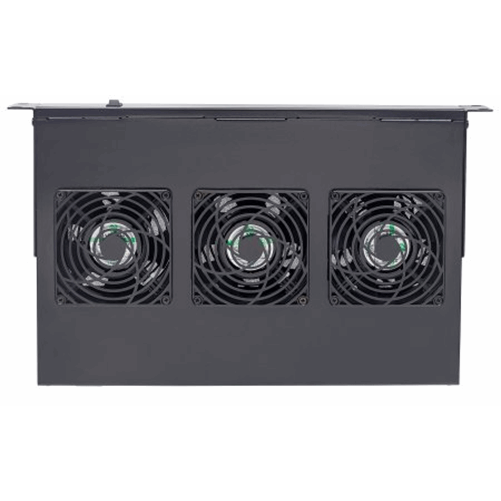 3-Fan Ventilation Unit for 19" Racks Black RAL9005
