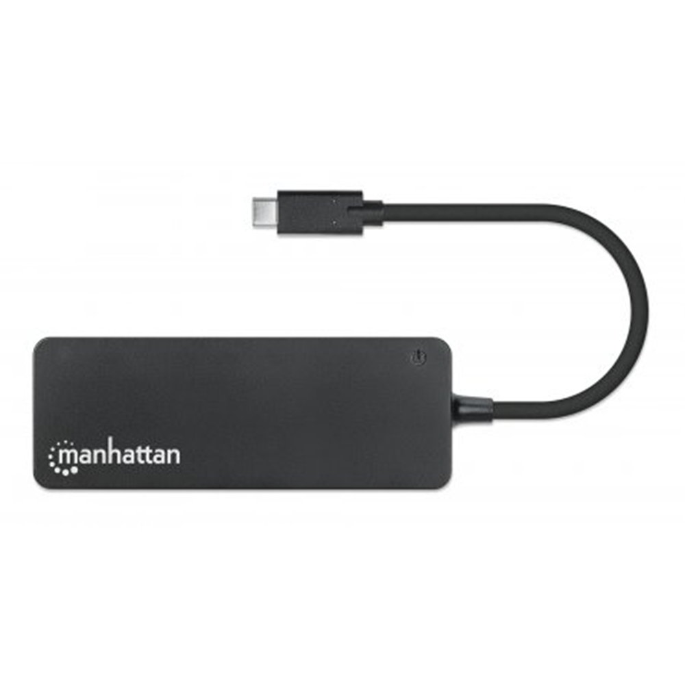 3-Port USB 3.2 Gen 1 Hub with Card Reader Black
