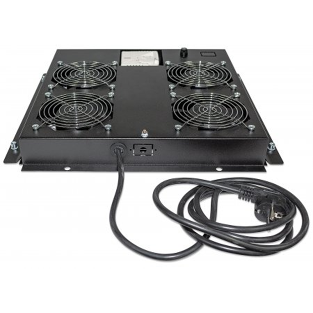 4-Fan Ventilation Unit for 19" Racks Black RAL9005
