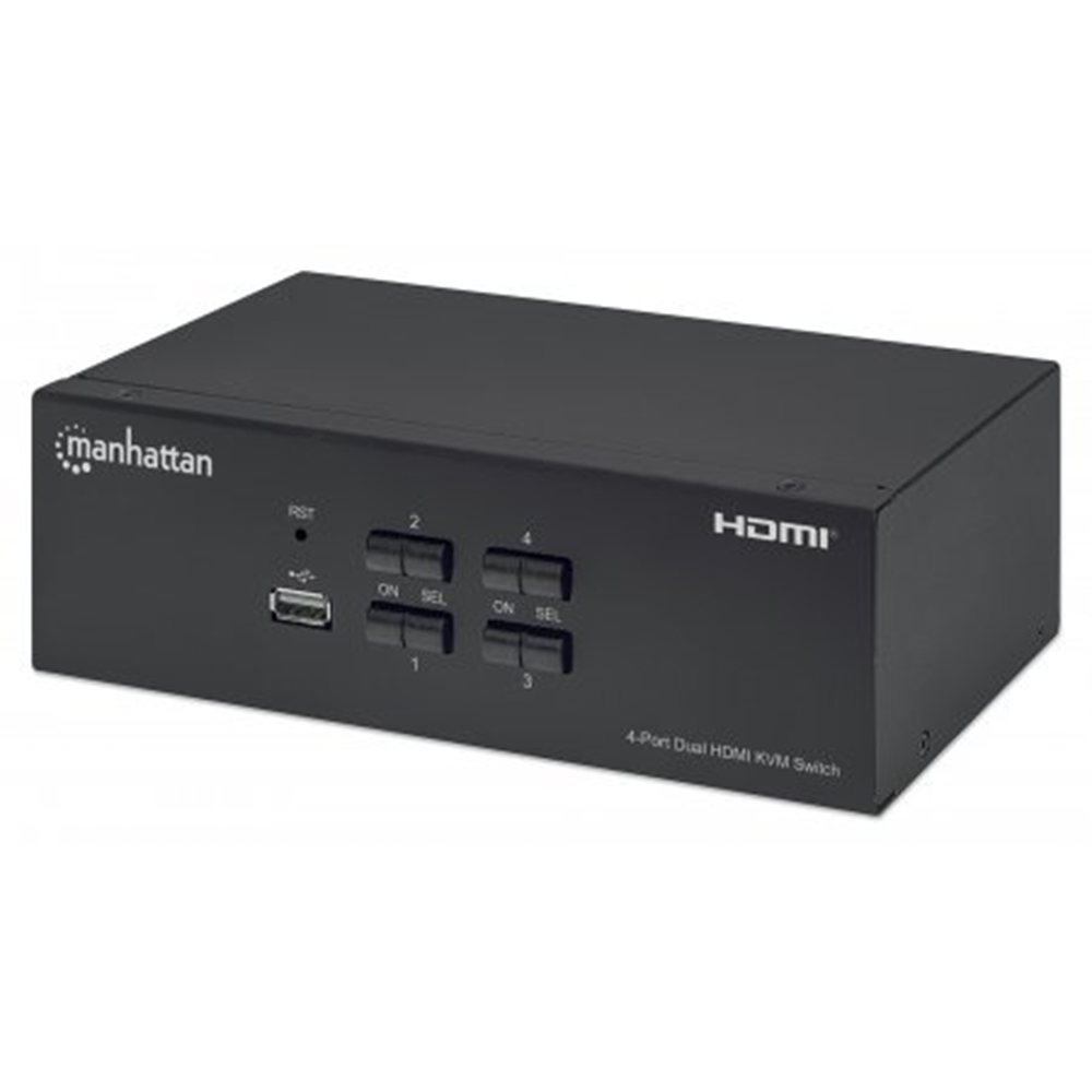 4-Port Dual-Monitor HDMI KVM Switch