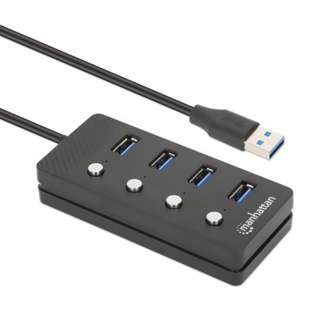 4-Port USB 3.0 Type-A Hub Black, 106 (L) x 48 (W) x 22 (H) [mm]