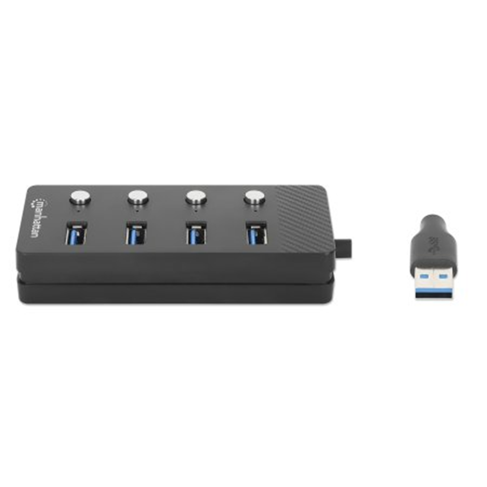 4-Port USB 3.0 Type-A Hub Black, 106 (L) x 48 (W) x 22 (H) [mm]