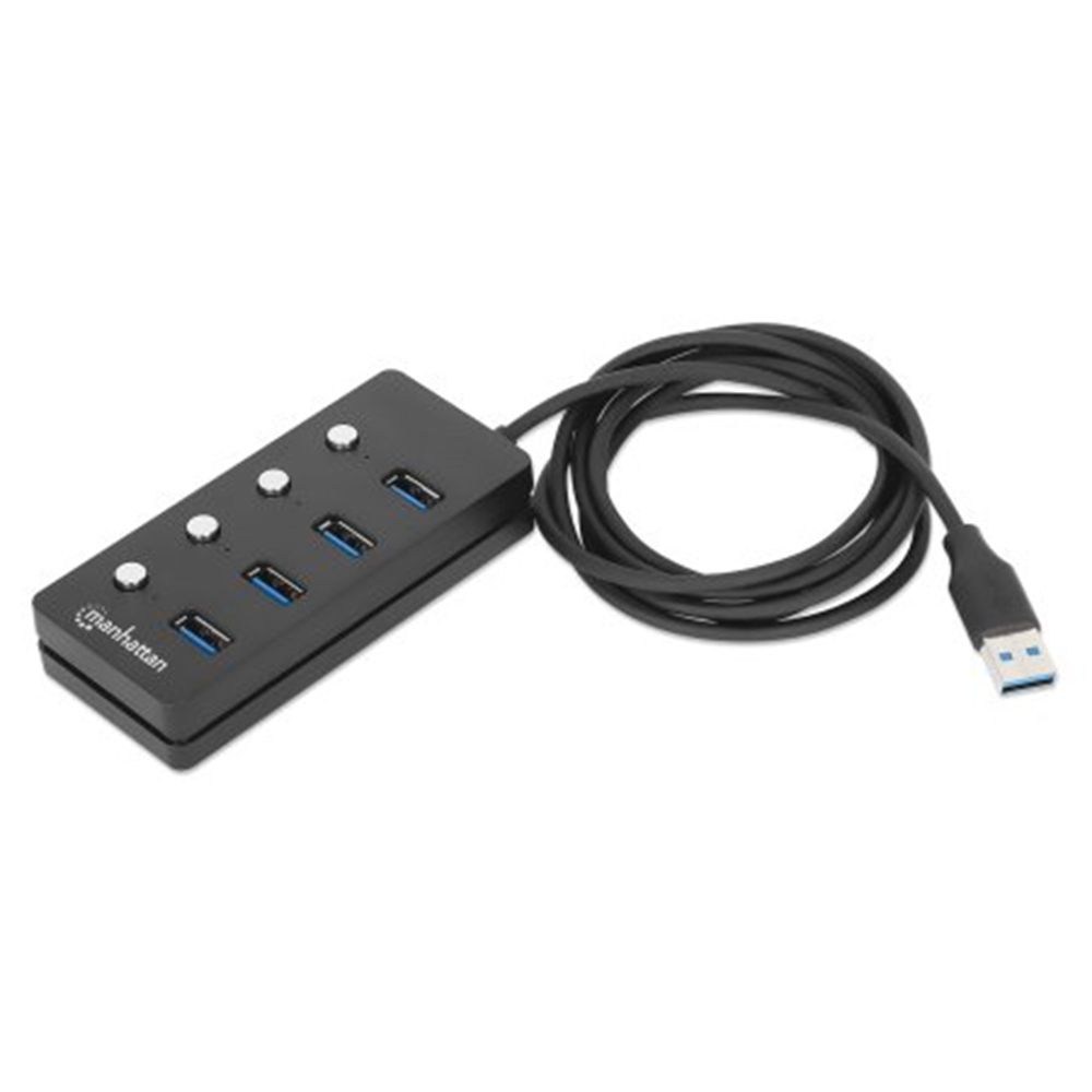 4-Port USB 3.0 Type-A Hub Black, 106 (L) x 48 (W) x 22 (H) [mm]