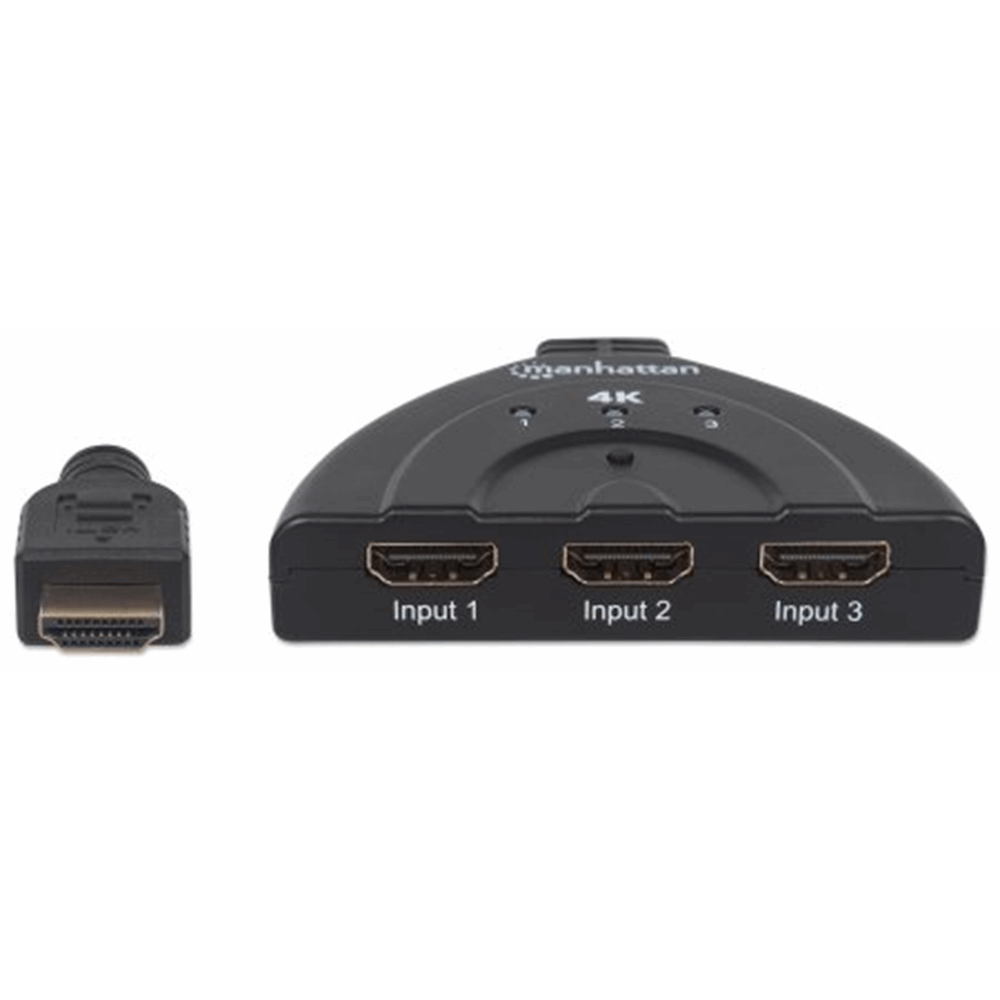 4K 3-Port HDMI Switch Black, 82 (L) x 61 (W) x 15 (H) [mm]
