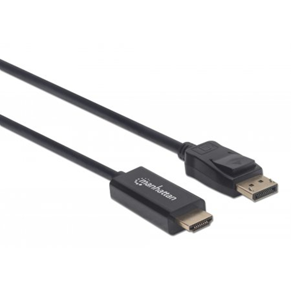 4K@60Hz DisplayPort to HDMI Cable, DisplayPort Male to HDMI Male Cable, 1.8 m (6 ft.), Black 