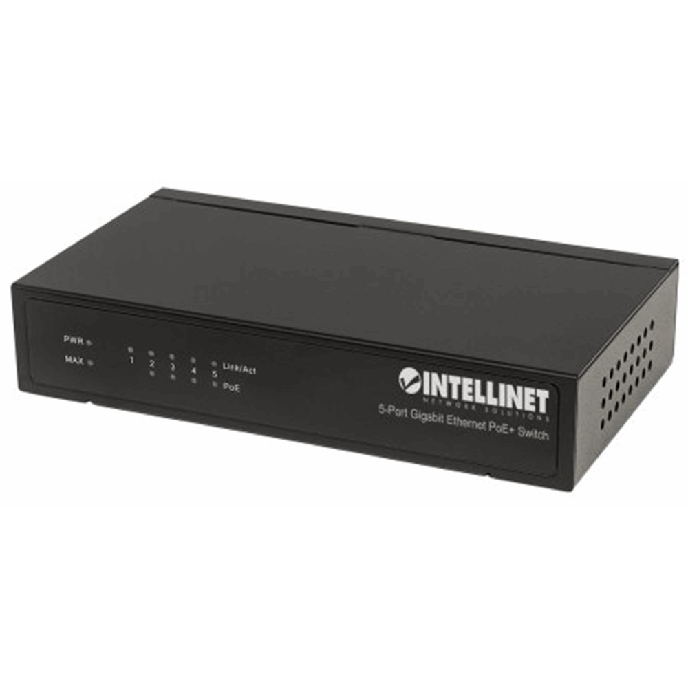 5-Port Gigabit Ethernet PoE+ Switch Black, 76 (L) x 140 (W) x 27 (H) [mm]