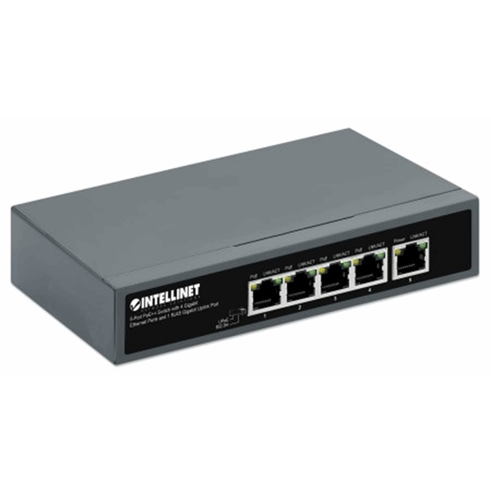 5-Port PoE++ Switch with 4 Gigabit Ethernet Ports and 1 RJ45 Gigabit Uplink Port