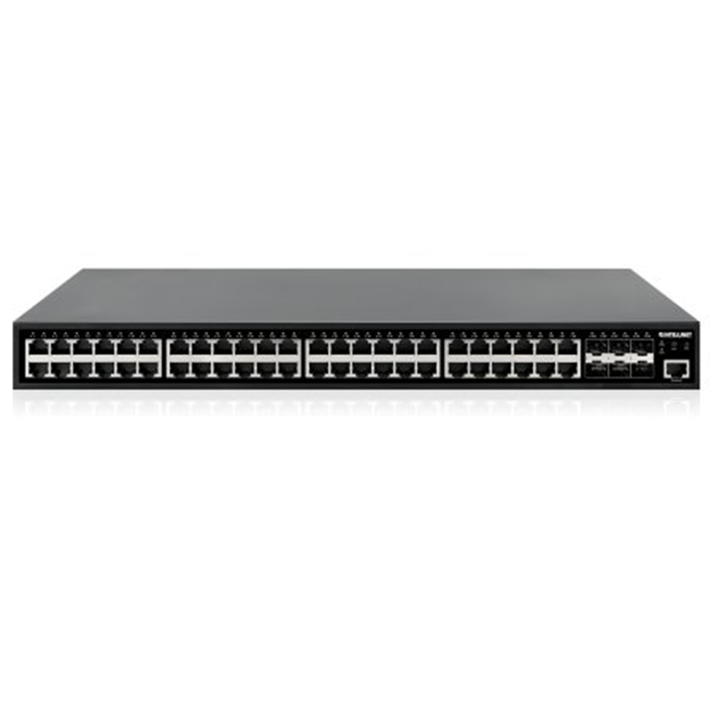 54-Port L2+ Fully Managed PoE+ Switch with 48 Gigabit Ports and 6 SFP+ Uplinks