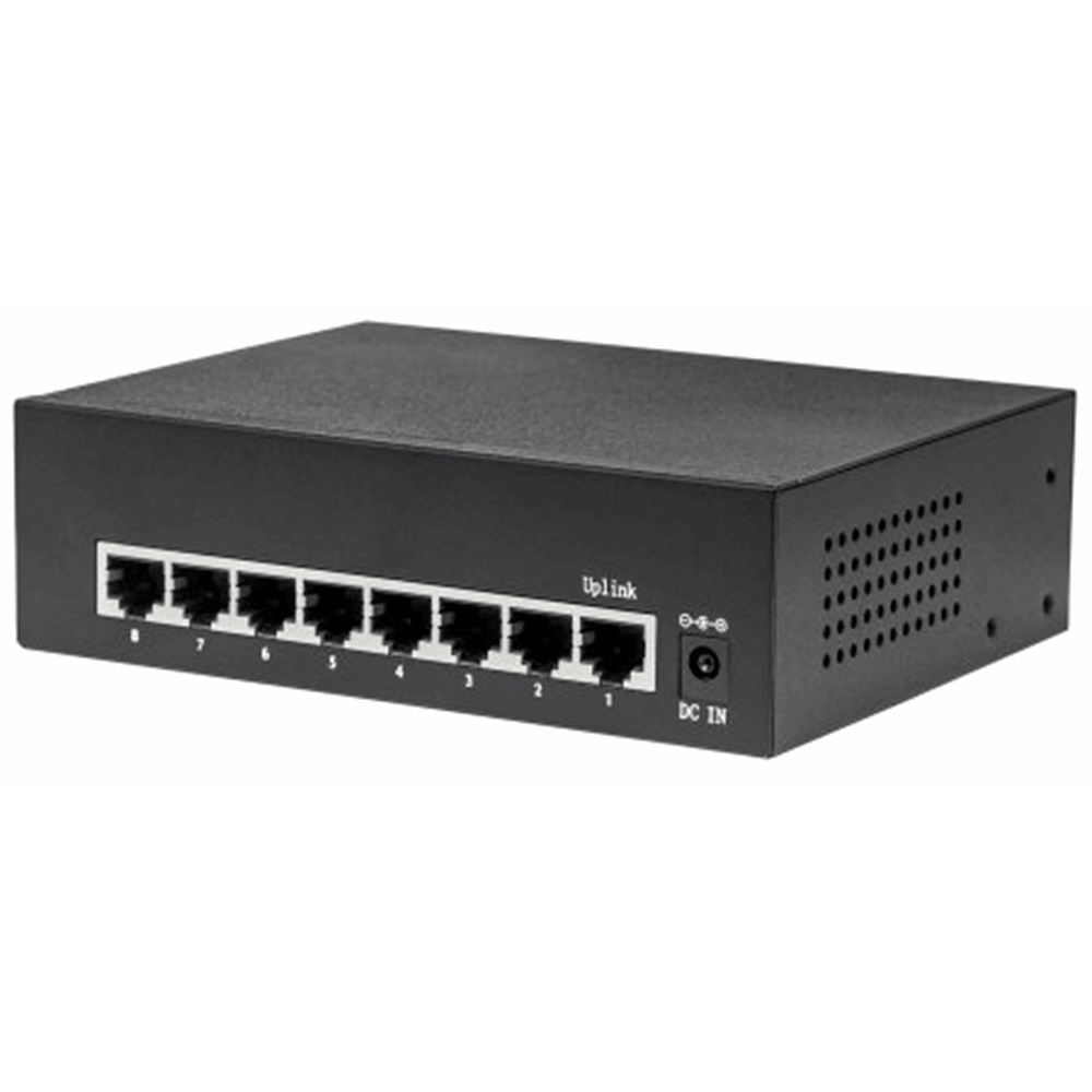 8-Port Gigabit Ethernet PoE+ Switch Black, 155 (L) x 117.2 (W) x 46 (H) [mm]