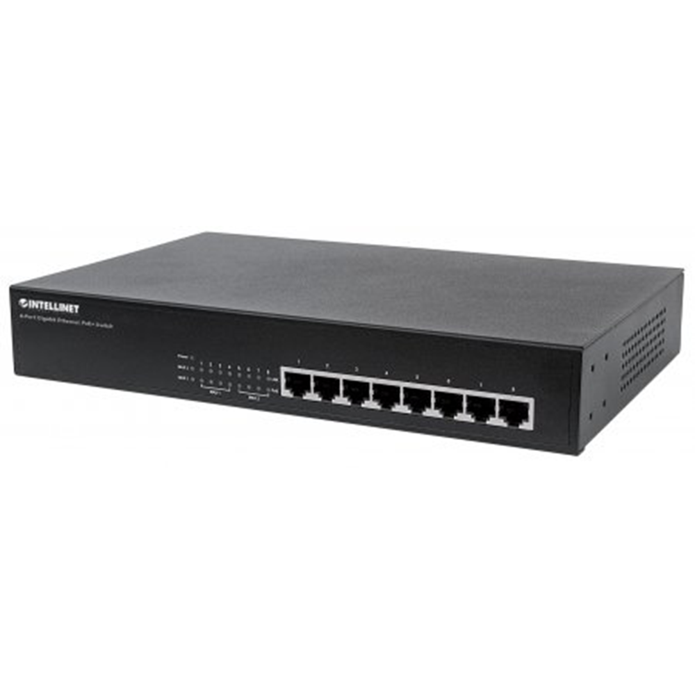 8-Port Gigabit Ethernet PoE+ Switch Black, 180 (L) x 280 (W) x 44 (H) [mm]