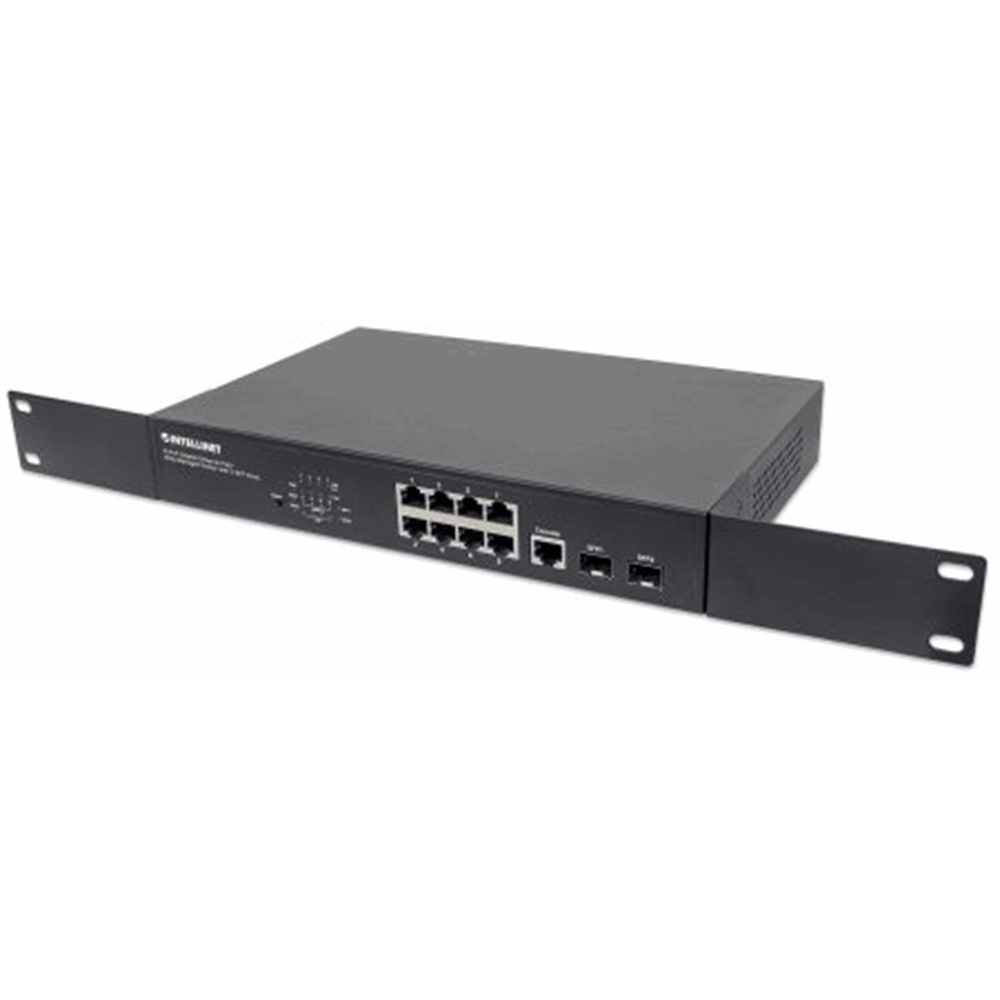 8-Port Gigabit Ethernet PoE+ Web-Managed Switch with 2 SFP Ports Black, 180 (L) x 280 (W) x 44 (H) [mm]
