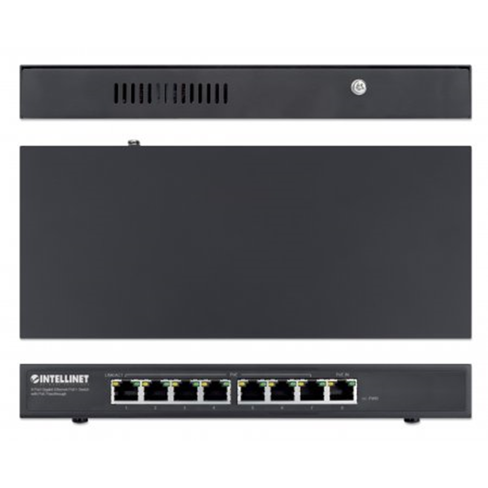8-Port Gigabit Ethernet PoE+ Switch with PoE Passthrough Black, 104 (L) x 240 (W) x 29 (H) [mm]