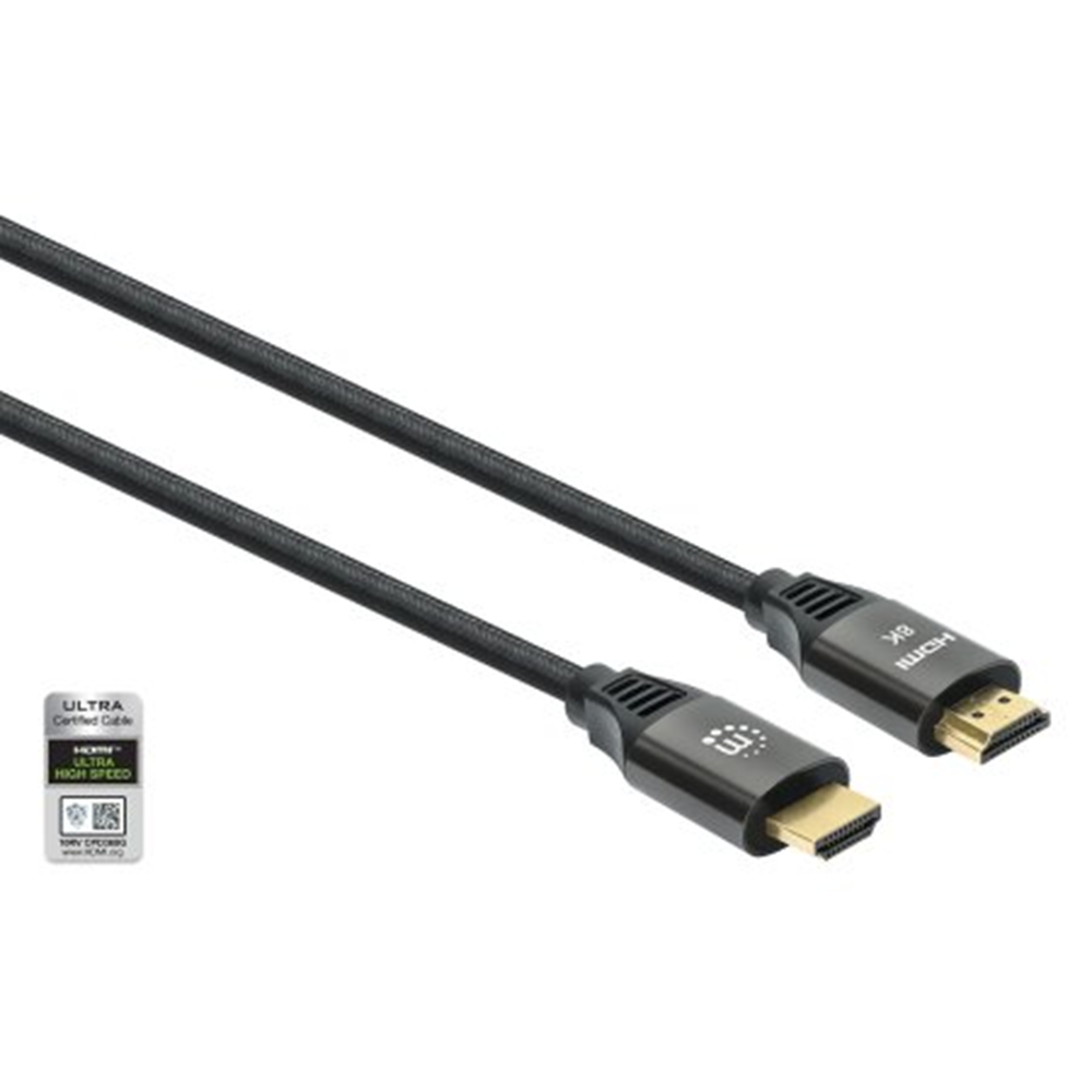 8K@60Hz Certified Ultra High Speed HDMI Cable with Ethernet, 3 m (10 ft.), HDMI Male to Male, Supports 4K@120Hz, 48G, Dynamic HDR, HEC, eARC, Gold-pla