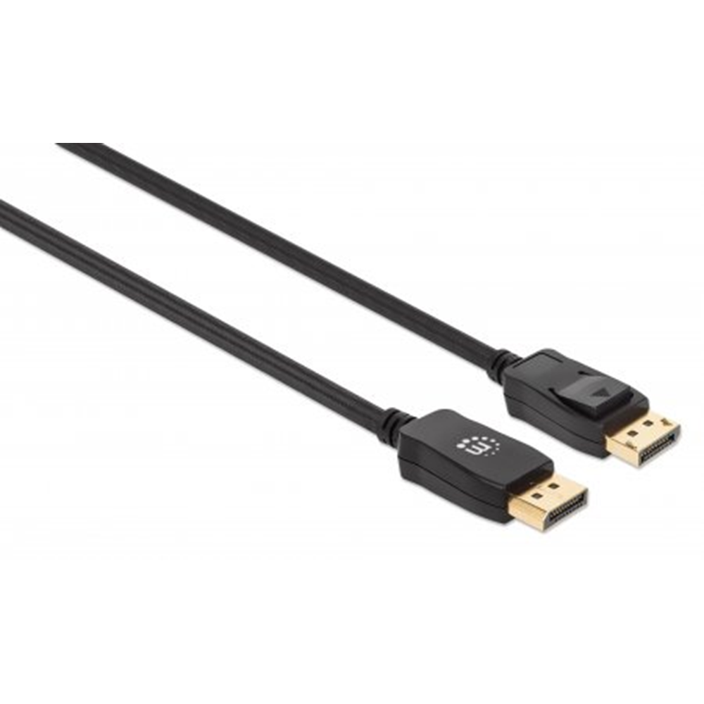 8K@60Hz DisplayPort 1.4 Cable, DisplayPort Male to Male, 1 m (3 ft.), Supports 4K@144Hz, HDR, Gold-plated Contacts, Braided Design with Latches, Black