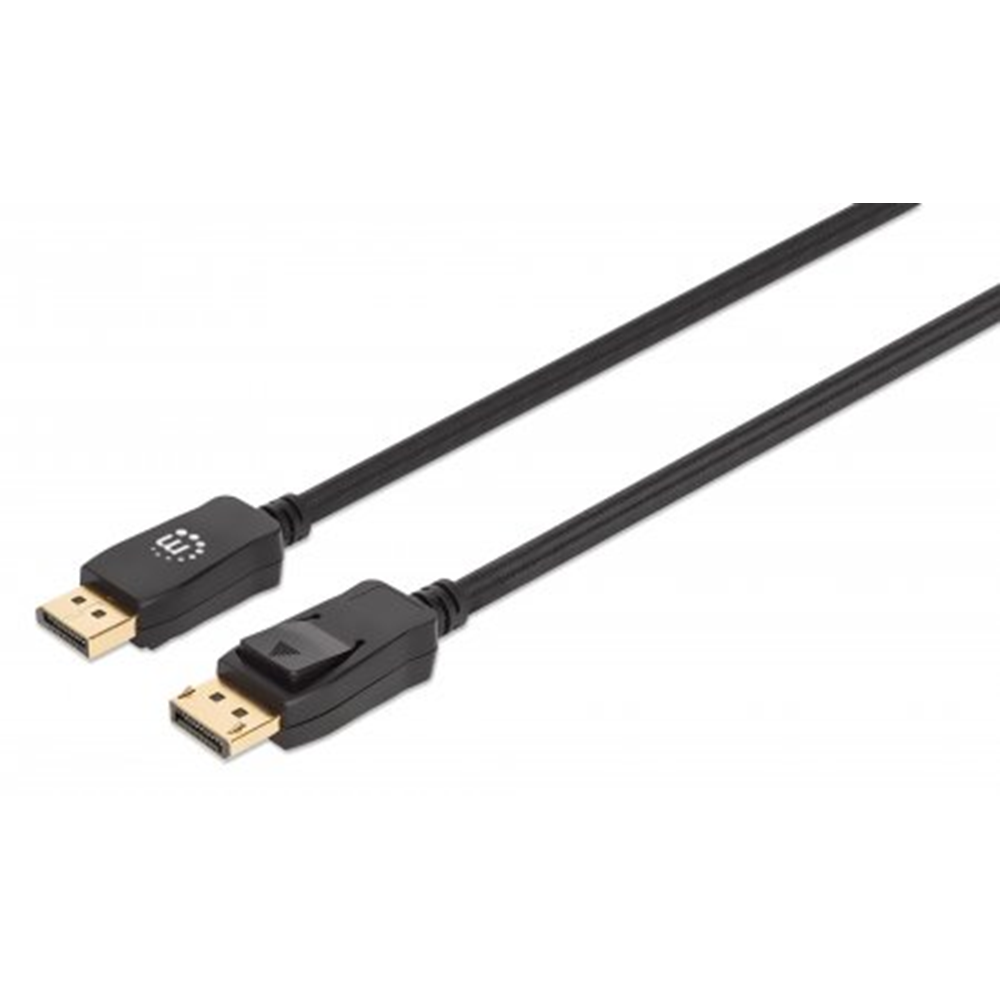 8K@60Hz DisplayPort 1.4 Cable, DisplayPort Male to Male, 2 m (6.56 ft.), Supports 4K@144Hz, HDR, Gold-plated Contacts, Braided Design with Latches, Bl