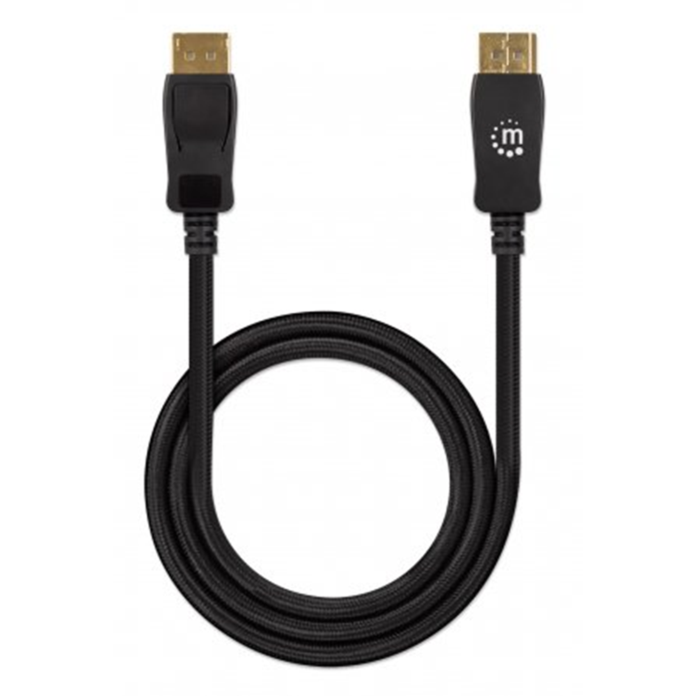 8K@60Hz DisplayPort 1.4 Cable, DisplayPort Male to Male, 3 m (9.84 ft.), Supports 4K@144Hz, HDR, Gold-plated Contacts, Braided Design with Latches, Bl