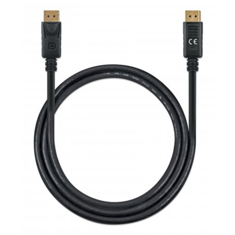 8K@60Hz DisplayPort 1.4 Cable, DisplayPort Male to Male, 1 m (3 ft.), Supports 4K@144Hz, HDR, Gold-plated Contacts, PVC Jacket with Latches, Black