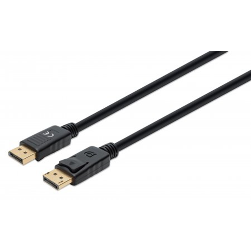 8K@60Hz DisplayPort 1.4 Cable, DisplayPort Male to Male, 2 m (7 ft.), Supports 4K@144Hz, HDR, Gold-plated Contacts, PVC Jacket with Latches, Black
