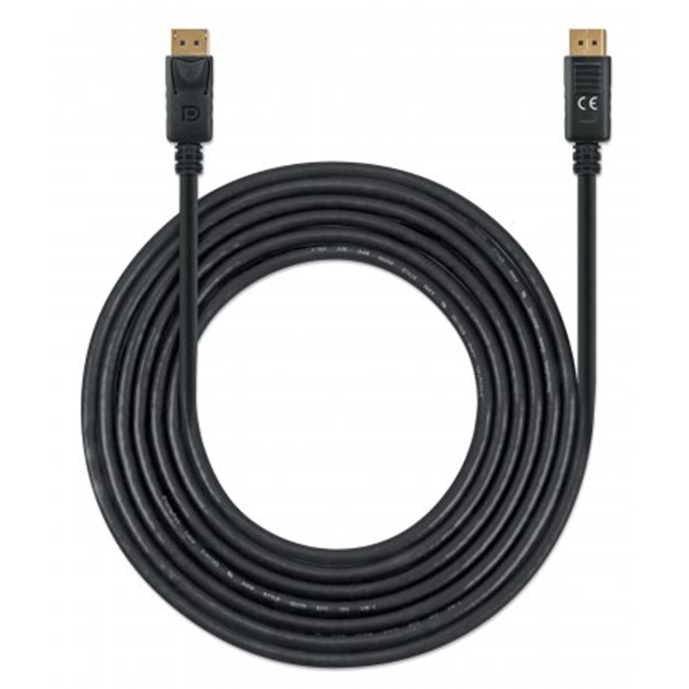 8K@60Hz DisplayPort 1.4 Cable, DisplayPort Male to Male, 3 m (10 ft.), Supports 4K@144Hz, HDR, Gold-plated Contacts, PVC Jacket with Latches, Black