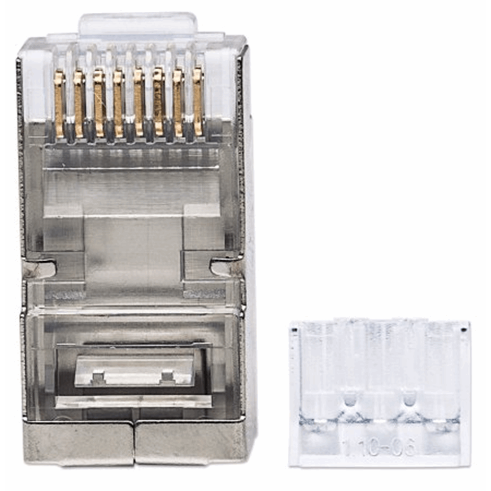 90-Pack Cat6A RJ45 Modular Plugs Transparent, Silver, 21.5 (L) x 11.5 (W) x 8 (H) [mm]
